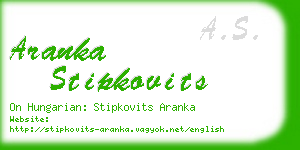 aranka stipkovits business card